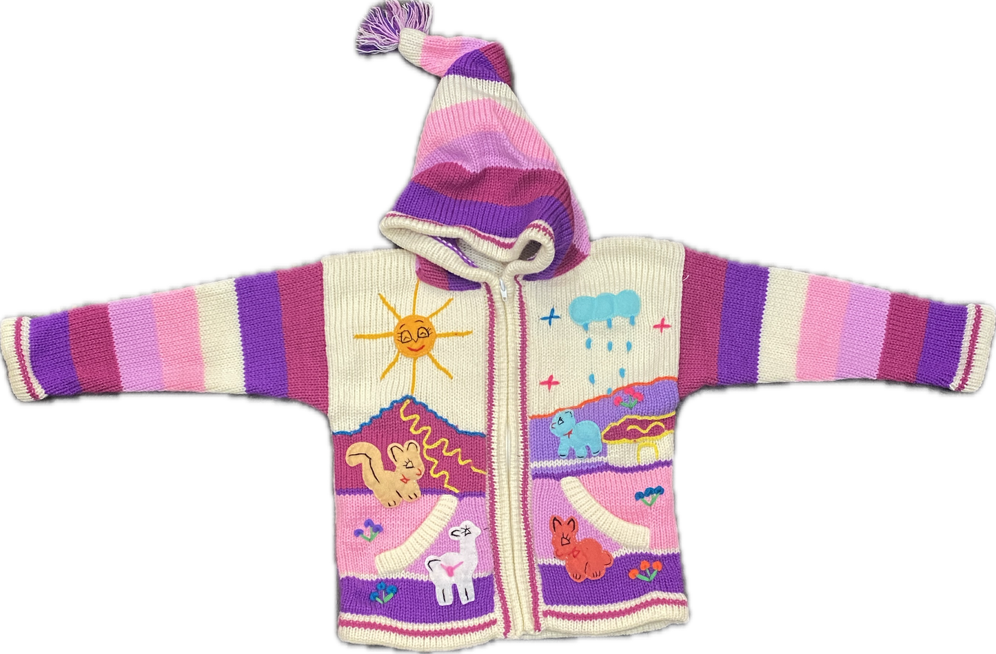 Kids Alpaca Jacket with Embroidered Details