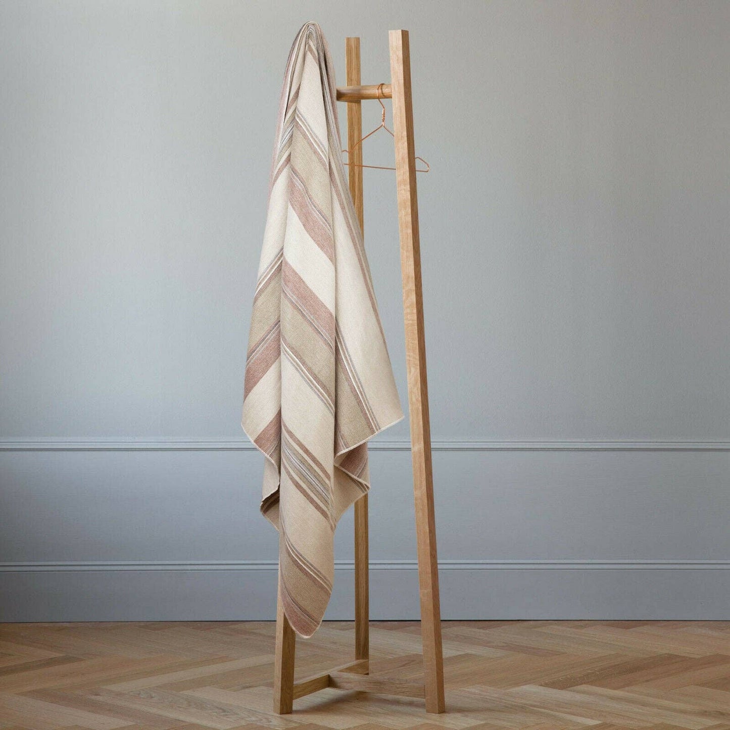 Zhumir - Baby Alpaca Wool Blanket - Queen 95" x 66" - Earthy Stripes Pattern