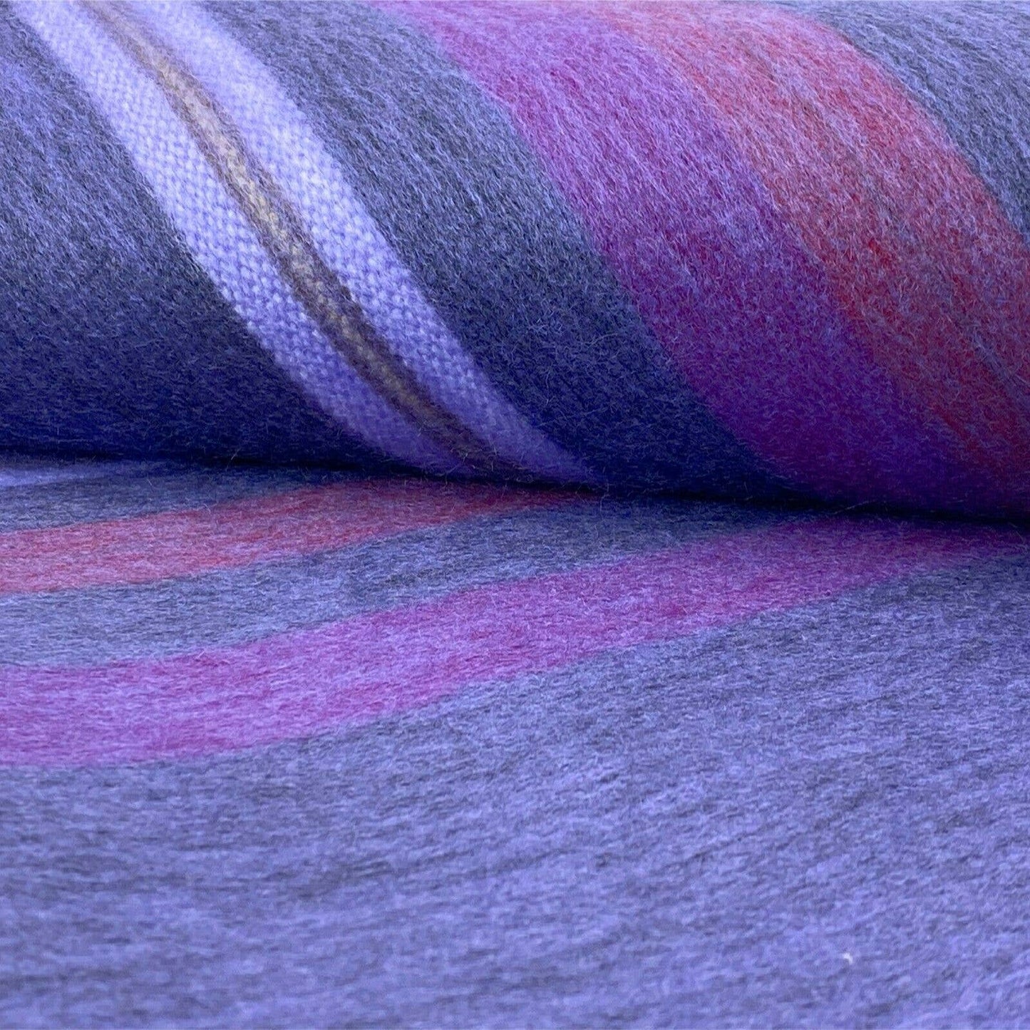 Soft & Warm Baby Alpaca Wool Throw Blanket / Sofa Cover - Queen 97" x 67" - striped pattern blue/purple/violet