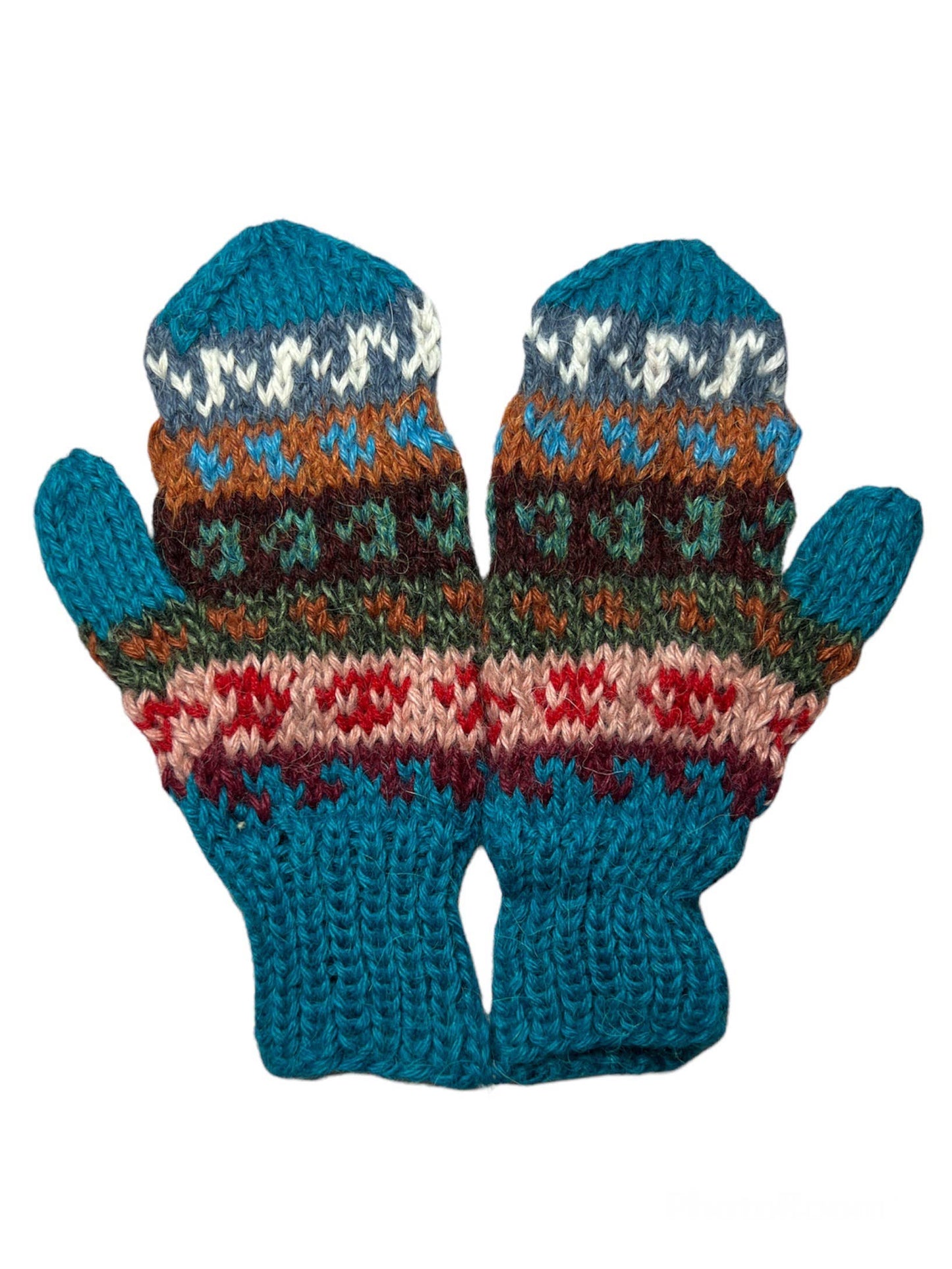 Kid's Colored Alpaca Blend Knit Mittens