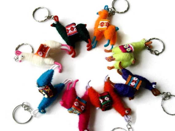 Miniature Alpaca Wool Keychain