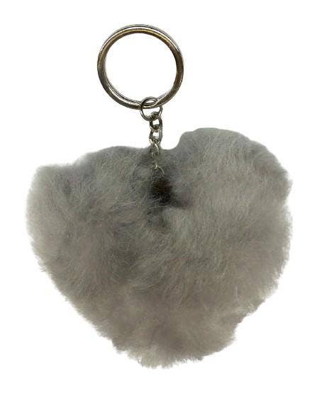 Heart Shaped Alpaca Fur Keychain