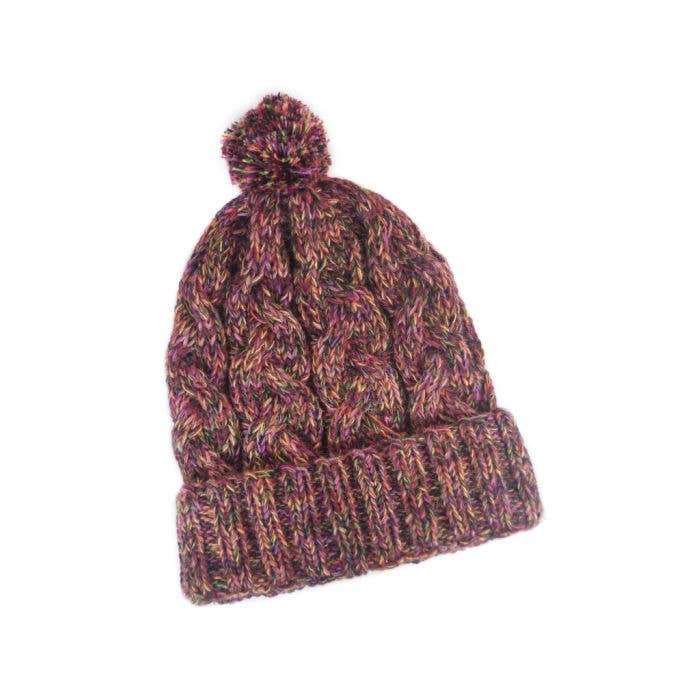 Confetti Cable Beanie: Knit Baby Alpaca Hat