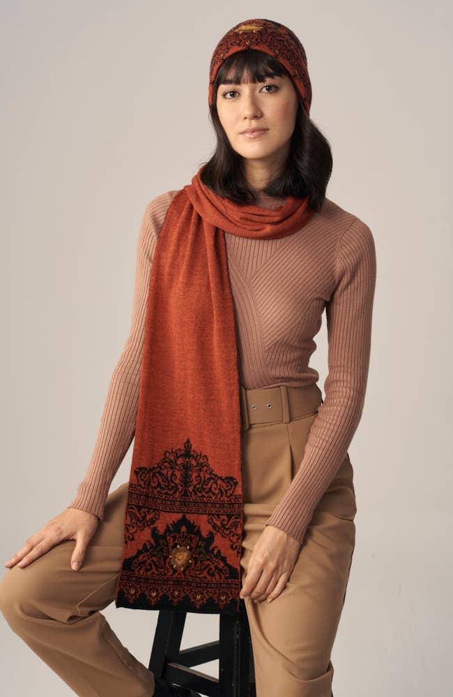 Isabela Alpaca Scarf | Hand Embroidery