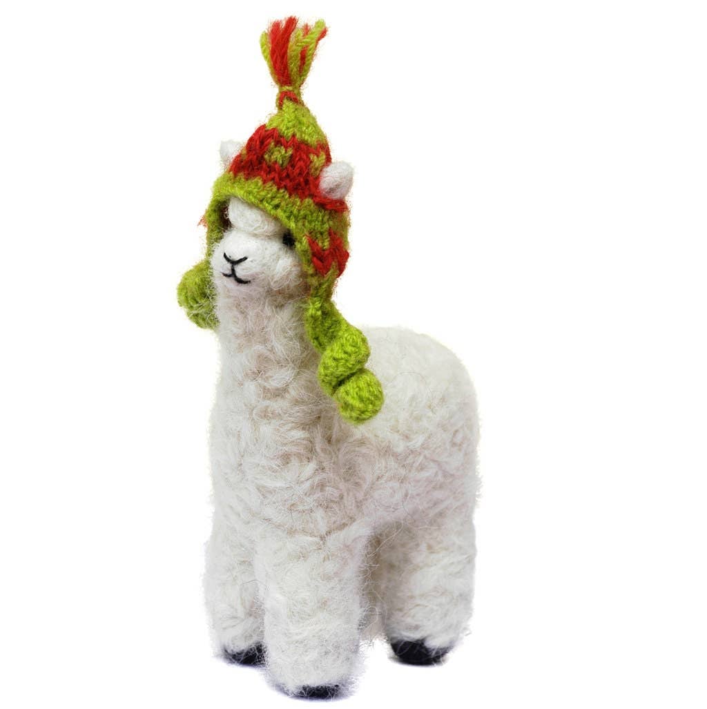Felt Cria Alpaca: Sculpture Ornament Holiday Decor