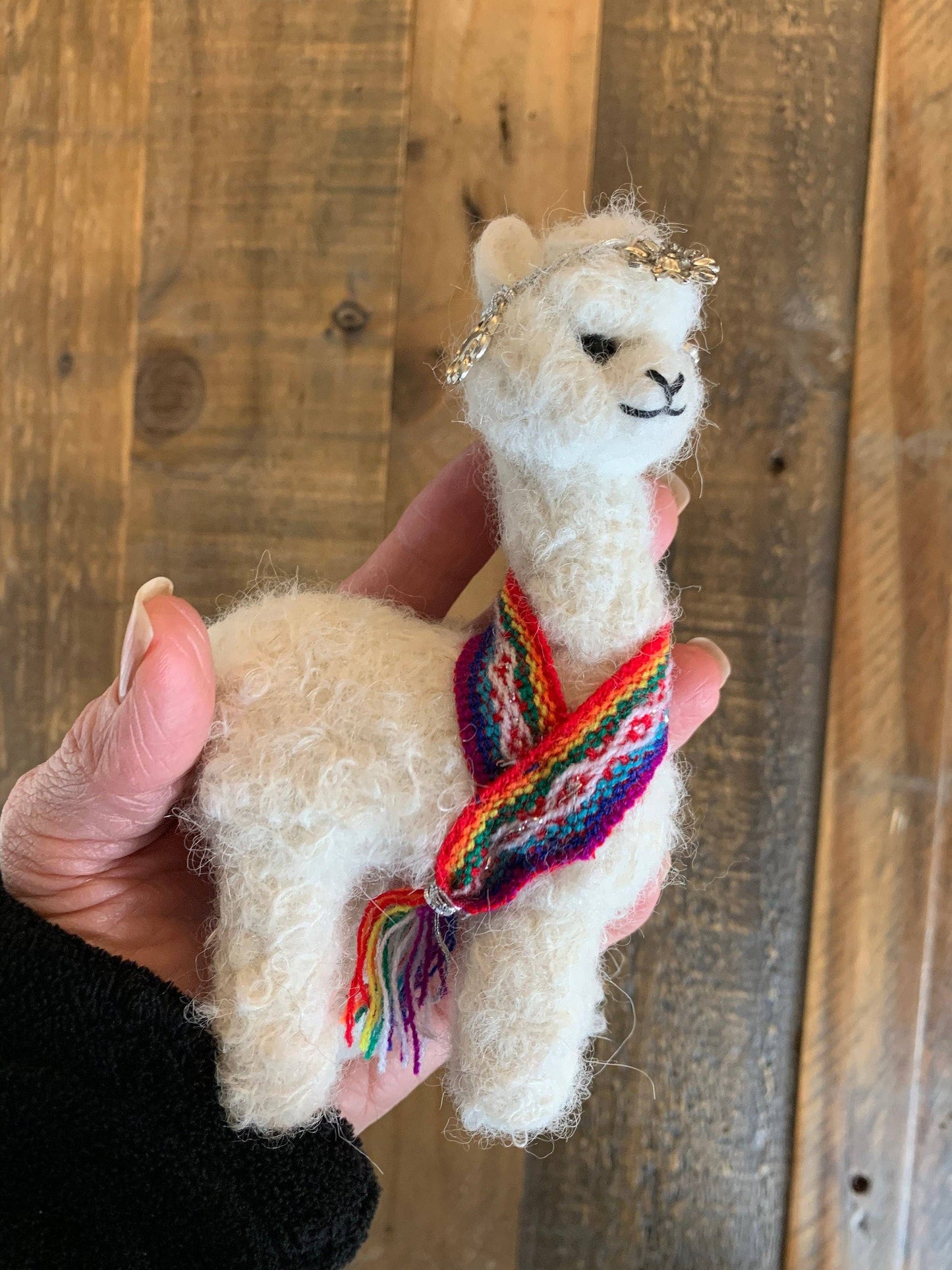Hippie Alpaca: Felted Alpaca Fiber Christmas Ornament