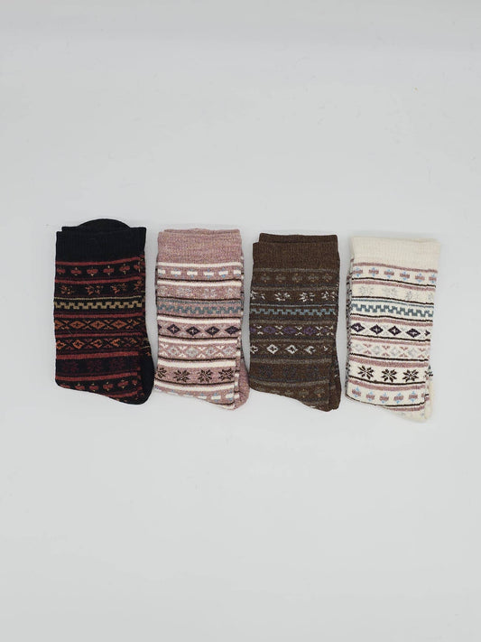 Fair Isle Alpaca Socks | Full Cushion | Crew Sock | NEW ITEM