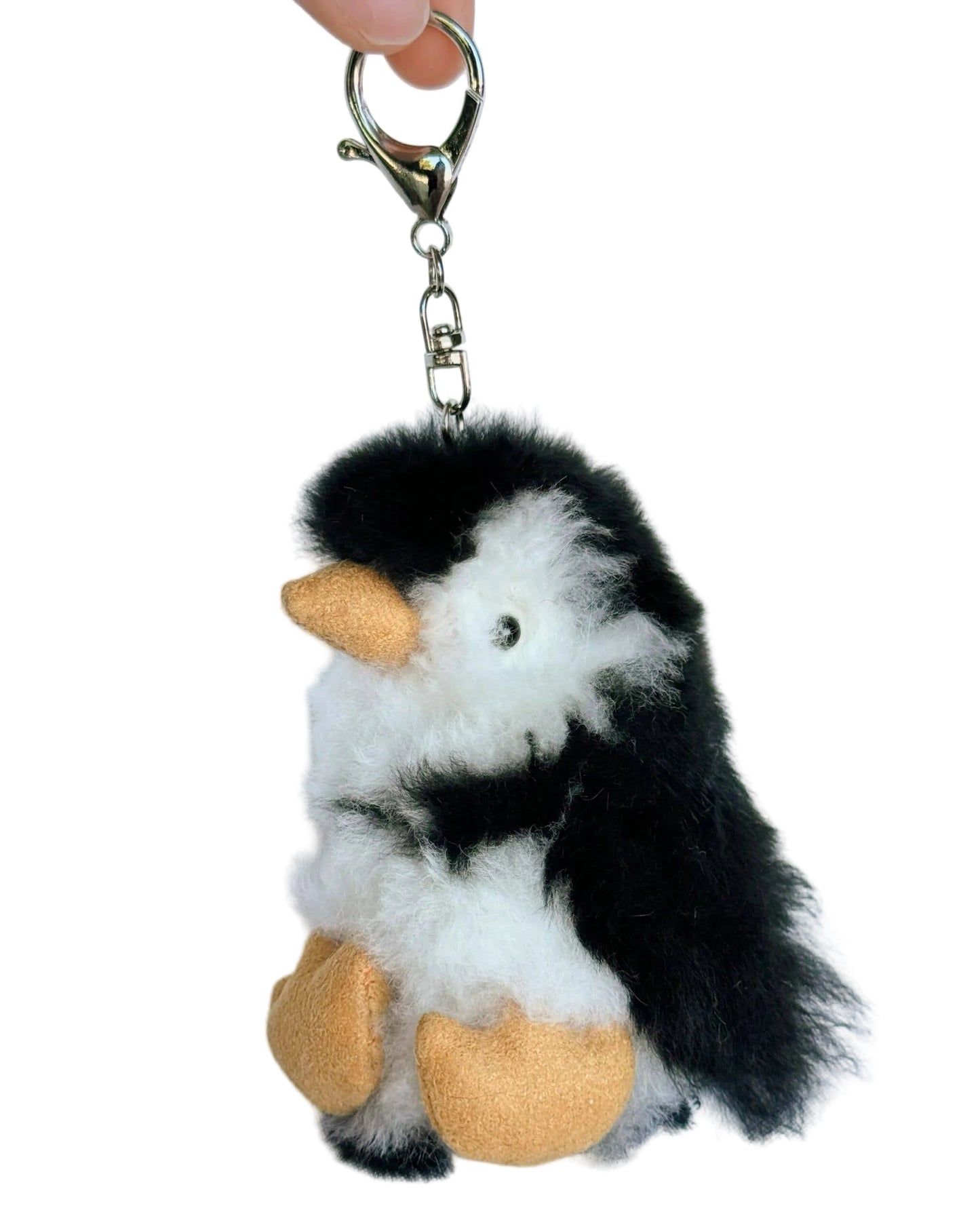 Penguin Alpaca Fur Keychain