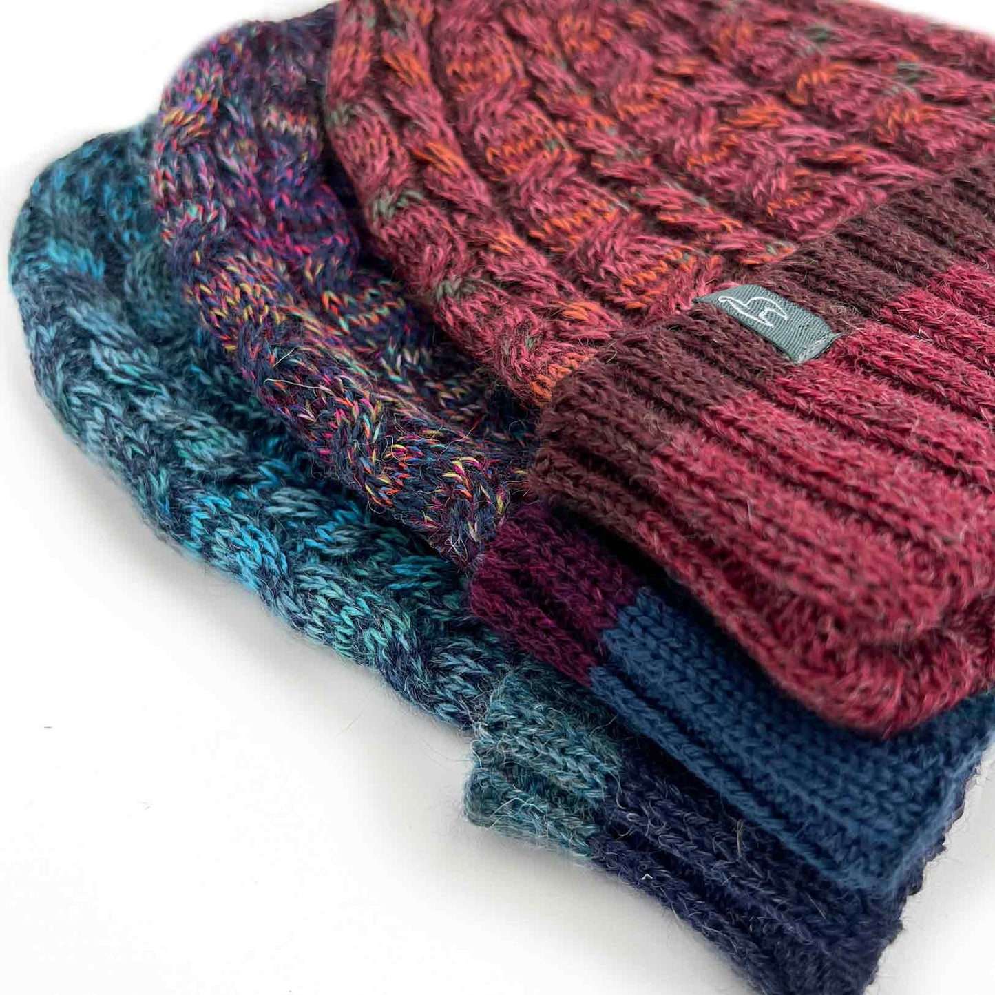 NEW! Alpaca Beanie - Braided - Ocean Drift