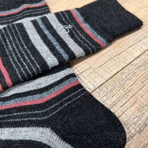 Alpaca Socks - Stripe - Mauve