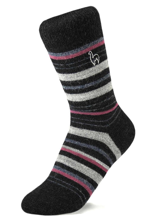 Alpaca Socks - Stripe - Mauve