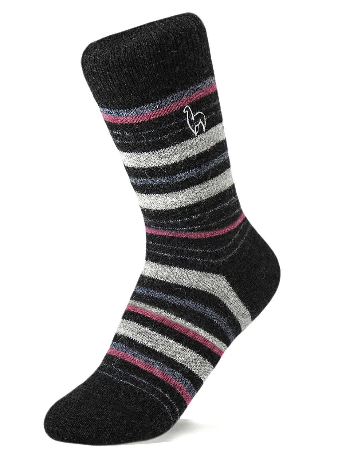 Alpaca Socks - Stripe - Mauve