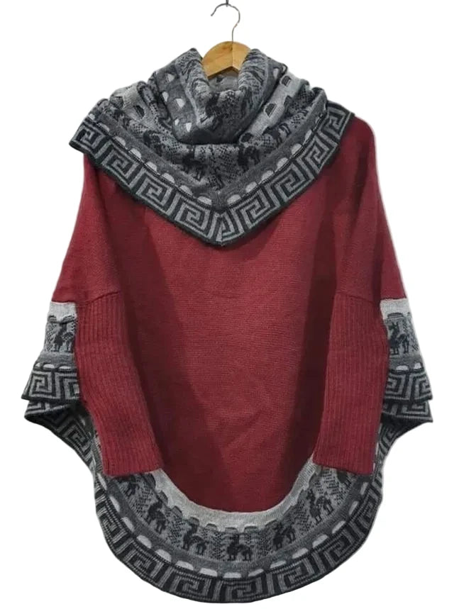 Women's Alpaca Poncho with Sleeves