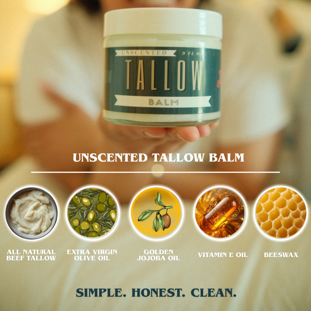 Unscented Natural Tallow Balm: Full Body