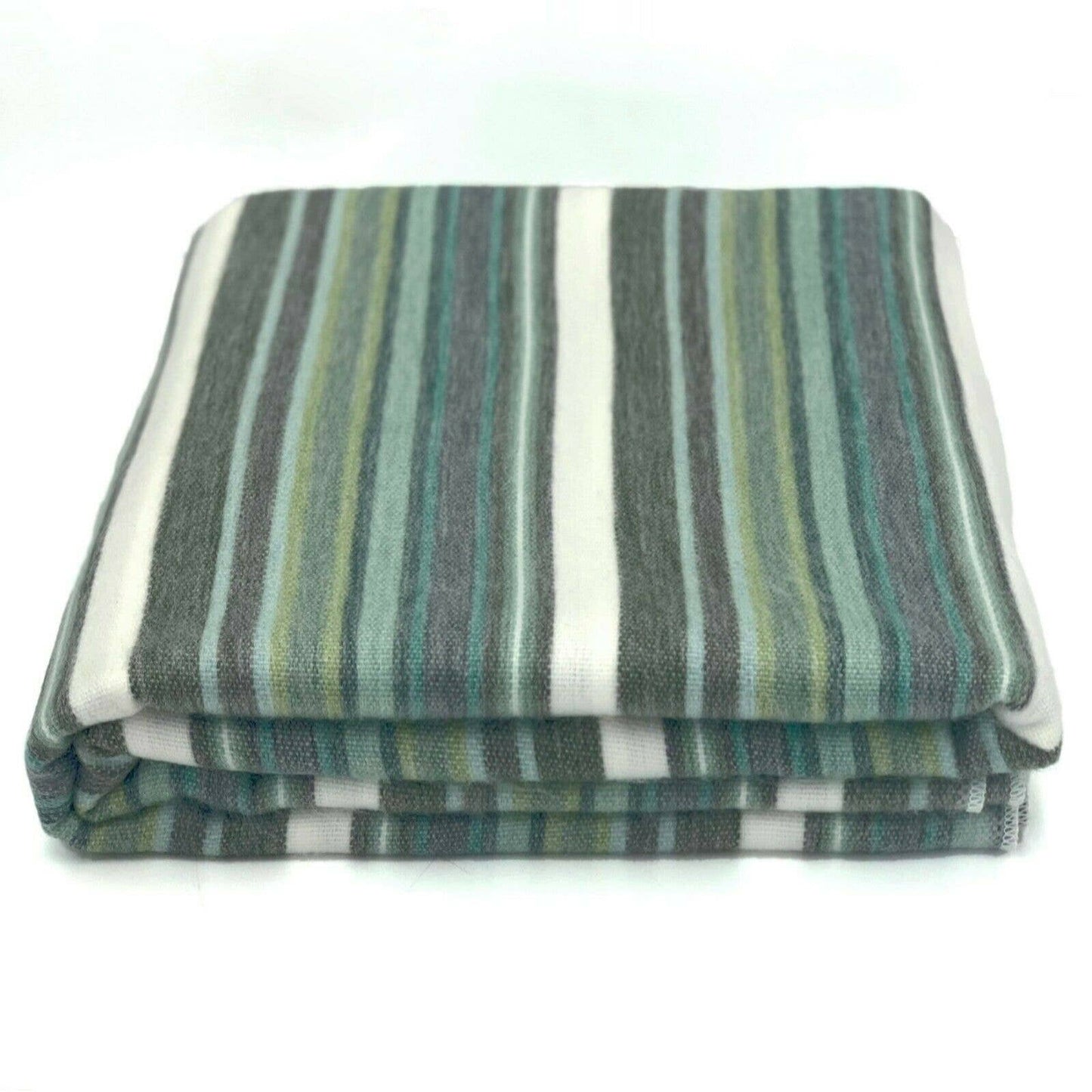Soft & Warm Baby Alpaca Wool Blanket - Queen 95" x 67" - White/Green/Gray