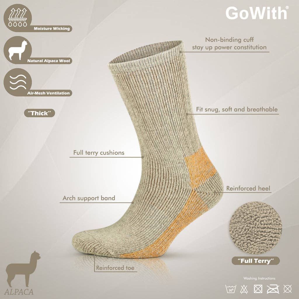 Double Layer Unisex Alpaca Wool Thermal Hiking Boot Socks GG