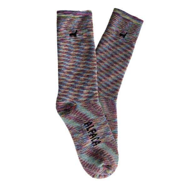 Hand Painted Everest Unisex Baby Alpaca Socks: Candy