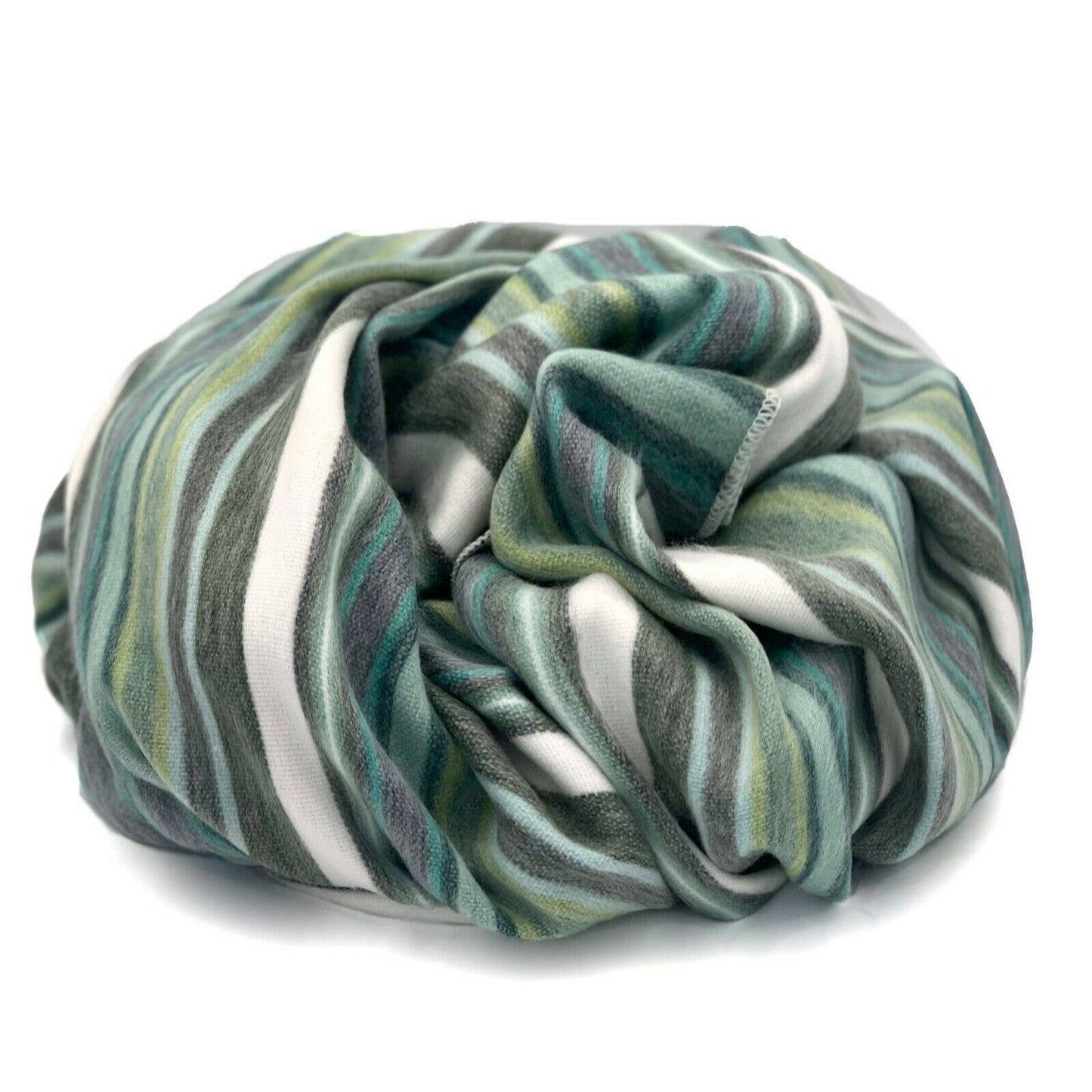Soft & Warm Baby Alpaca Wool Blanket - Queen 95" x 67" - White/Green/Gray