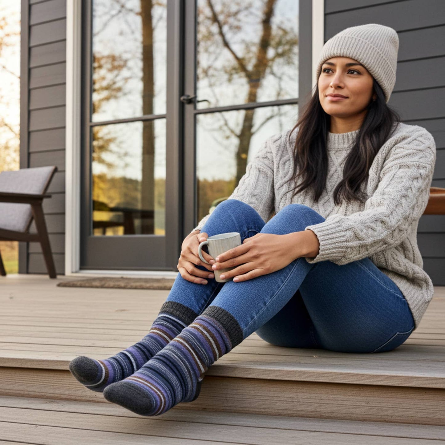 Dahlia Stripped Alpaca Socks