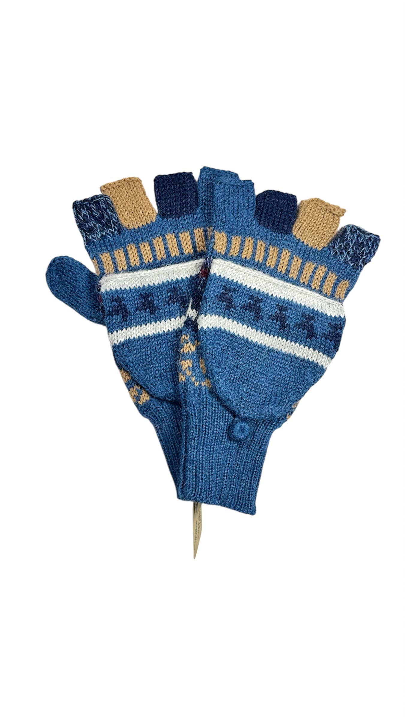 Baby Alpaca Knit Glittens, Button Flap