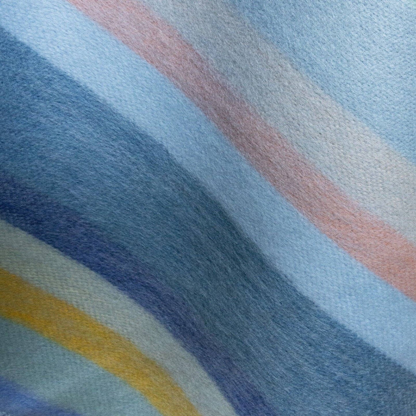 Sigsipamba - Baby Alpaca Wool Blanket - Queen 96 x 65 in - Multicolor Striped in Blue & Green Tones