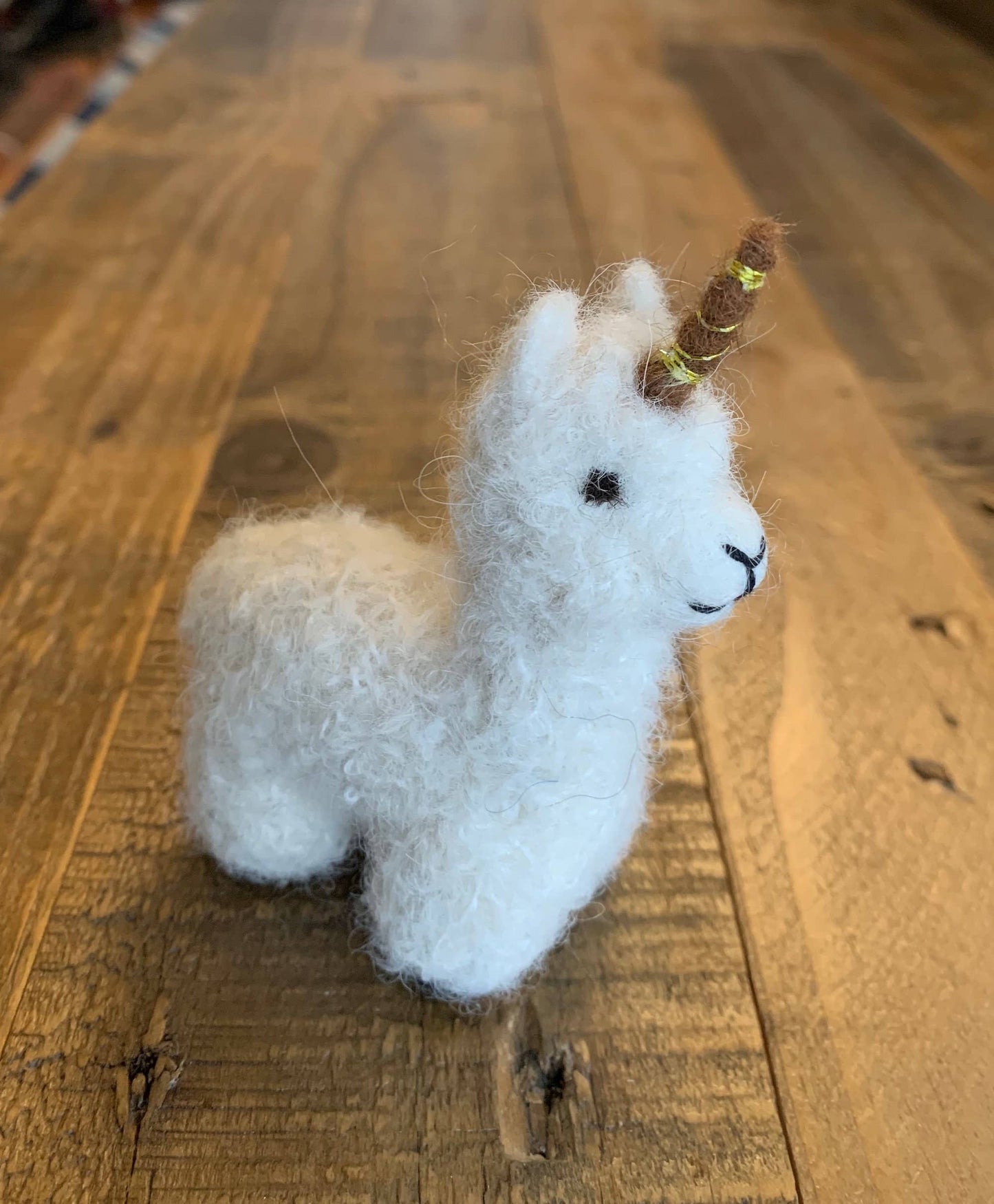 Needle Felted Alpaca + Unicorn = AlpacaUni or AlpacaCorn Scu
