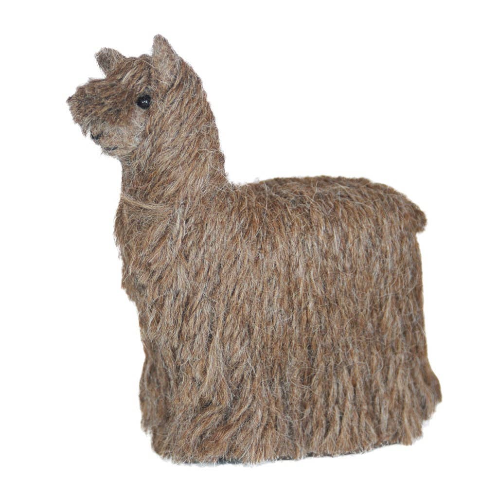 Felted Cria Suri 5.5” Alpaca Decor: Handmade Sculpture