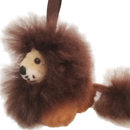 Alpaca Fur Lion Keychain