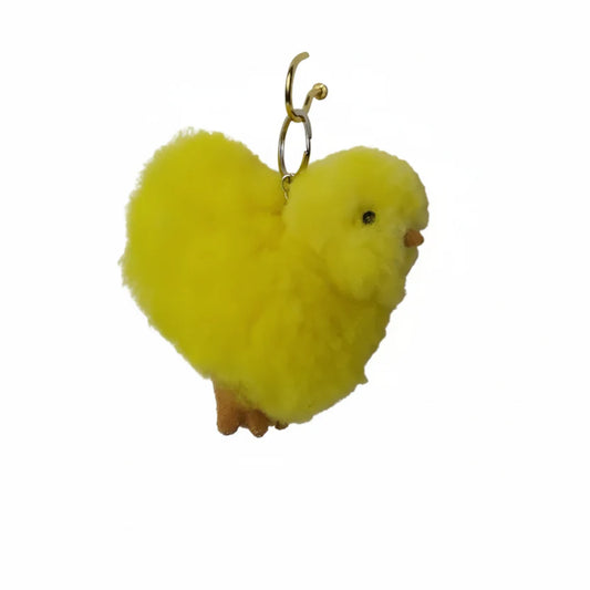 Tiny Chicken Alpaca Fur Keychain