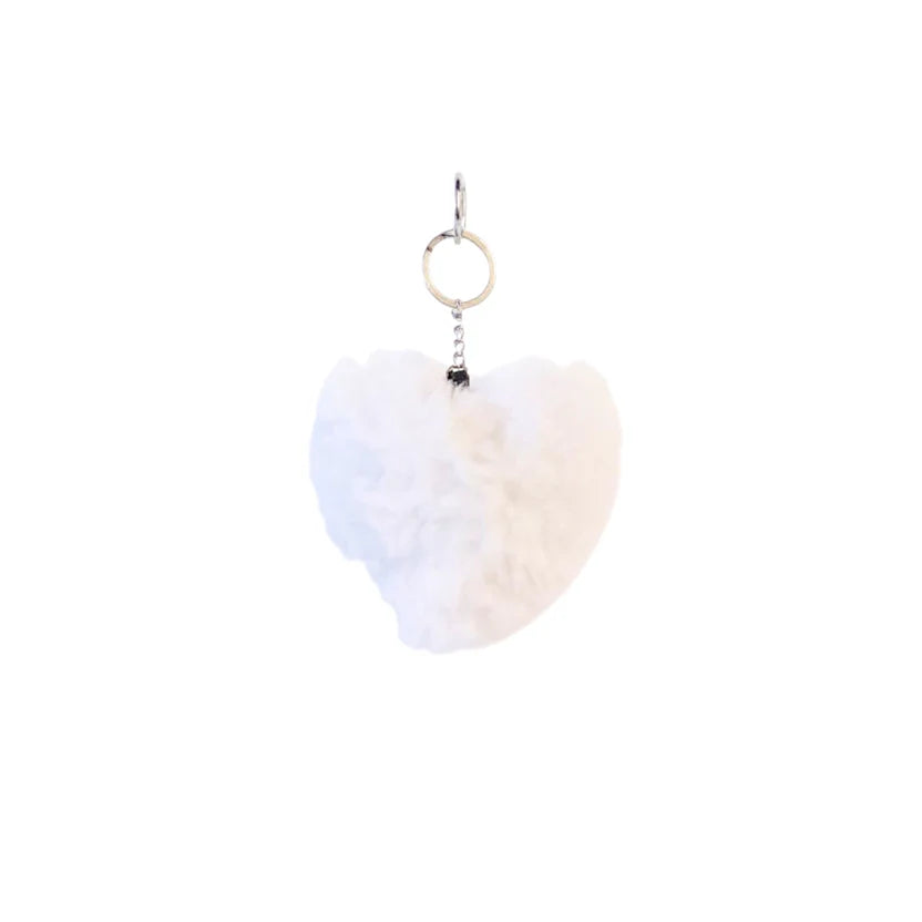 Alpaca Fur Heart Keychain