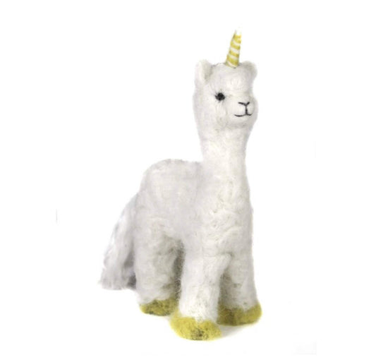 Needle Felted Alpaca + Unicorn = AlpacaUni or AlpacaCorn Scu