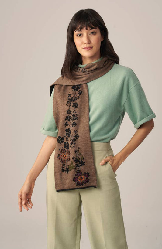 Julia Alpaca Scarf | Hand Embroidered