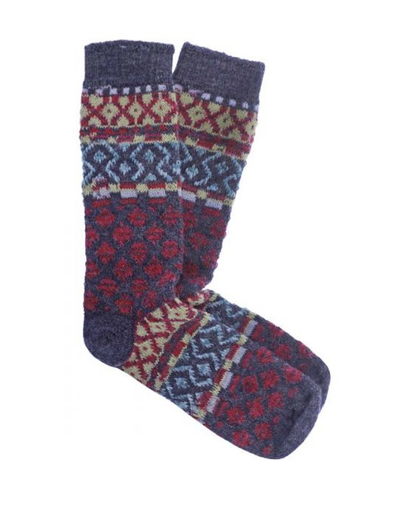 Degas Denim Alpaca Unisex Crew Socks: 80% Baby Alpaca
